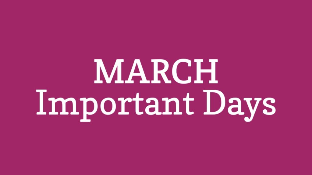 Important Days in March