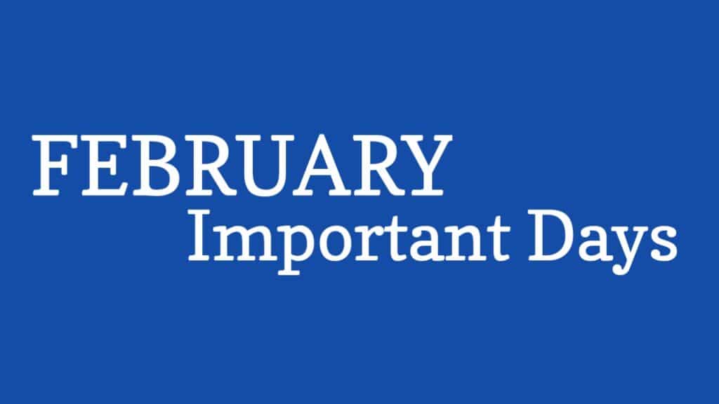 List of Important Days in February